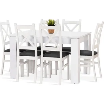 Jídelní set Nábytek PEGAS s.r.o. Jídelní set Iris 6 bílá/šedá