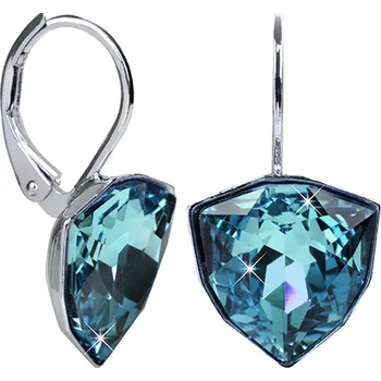 Náušnice Lafira rhodiované náušnice Trilliant Aquamarine 1051