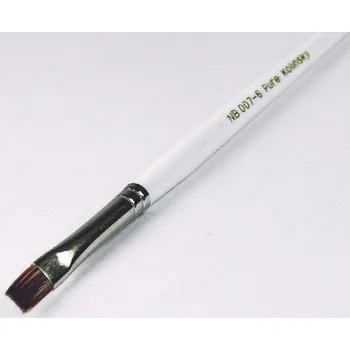 ENII NAILS Štětec č. 6 Kolinsky, plochý, přírodní - na gel