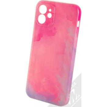 Pouzdro na mobilní telefon 1Mcz Trendy Olejomalba Skinny TPU ochranný kryt pro Apple iPhone 12 růžová fialová (pink violet)