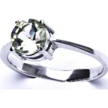 Stříbrný prsten, přírodní green ametyst, prstýnek ze stříbra, T 1357