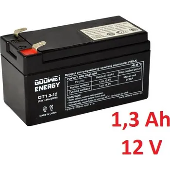 Záložní baterie Záložní, staniční baterie VRLA 1,3 Ah , 12 V , kontakty F1 , GOOWEI ENERGY (Goowei)