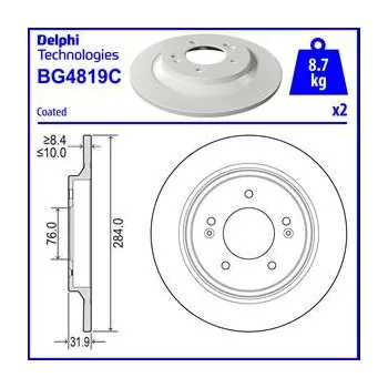 Brzdový kotouč Brzdový kotouč DELPHI BG4819C