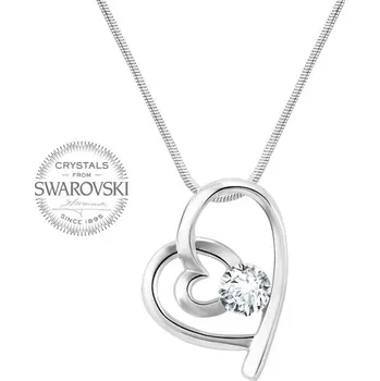 Náhrdelník Náhrdelník srdíčko s čirým krystalem (MADE WITH SWAROVSKI® ELEMENTS - náhrdelník)