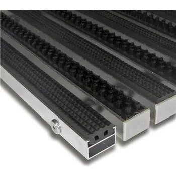 Rohožka Hliníková gumová čistící kartáčová venkovní rohož Alu Extra - 150x100x1,7cm 80001388