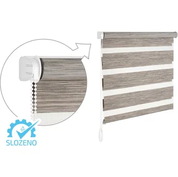 Roleta ZEBRA-SHOP Roleta DEN A NOC / KOMPLET / PREMIUM / KRÉM-ČERNÁ MELÍR / BH 69 Výška: 150, Šířka: 31, Strana ovládání: vlevo