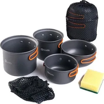 Naturehike set hliníkového nádobí 4v1 480 g Kempingové nádobí Naturehike set hliníkového nádobí 4v1 480 g