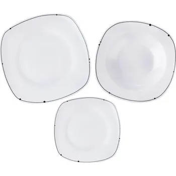 Talíř Orion Linka 18 ks bílá/černá