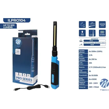Lampička M-TECH Dílenská inspekční lampa ILPRO104 200LM