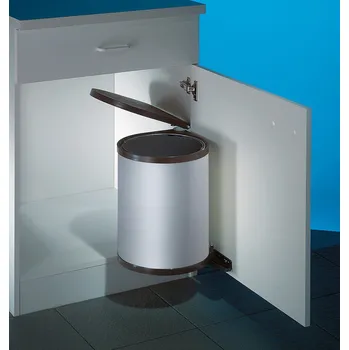 Odpadkový koš Rondo 2, Otočný odpadkový koš na dvířka, stříbrná