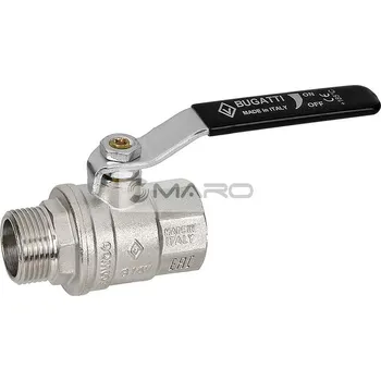 Instalatérský materiál Bugatti Kohout kulový Oregon 185°C s ocelovou pákou FM 1/2", PN64, 03060095