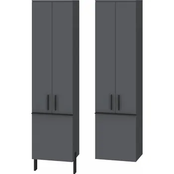 Koupelnový nábytek Lavedo Manhy Grey 170 vysoká skříňka do koupelny s košem