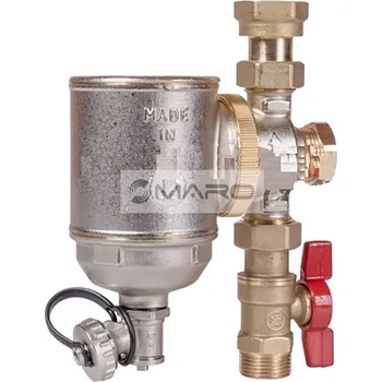 Ochranný vodní filtr Giacomini Odkalovač odstředivý s magnetem R146 C 3/4" s kulovým kohoutem R254P a teleskopickým šroubením R176P, R146CKX004