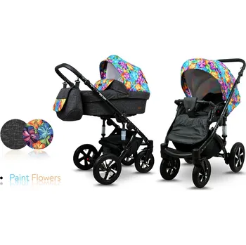 Kočárek Kombinovaný kočárek Raf-pol Baby Lux SKY LARK SOFT ALU 2023 Paint Flowers