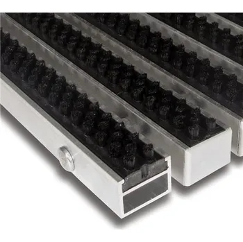 Rohožka Černá hliníková čistící kartáčová venkovní rohož Alu Super - 150x100x2,7cm 80001253