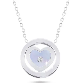 Řetízek Ellami VERONA 1325 Řetízek s přívěskem, srdce v kruhu s perletí a zirkonem Ellami