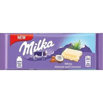 Čokoláda Milka Bílá mandle/kokos 90 g
