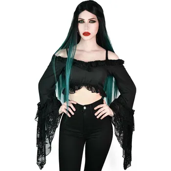 Dámské tričko tričko dámské - Tessa Terror Lace Top - KILLSTAR - KSRA003495 - XL
