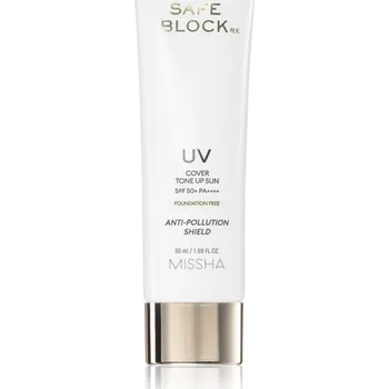 Sluneční brýle Missha Safe Block RX Cover Tone Up Sun minerální ochranný krém na obličej a citlivé partie SPF 50+ odstín Foundation-Free 50 ml