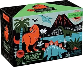 Puzzle Mudpuppy Svítící puzzle Dinosauři 100 dílků