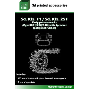 Plastikový model S.B.S model 1/35 Sd.Kfz.251 Early Patt.tracks+sprocket polig.