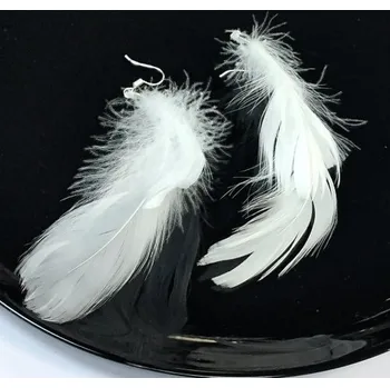 Náušnice Náušnice peříčka bilá NA003a