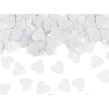 Konfeta Konfety srdíčka bílé papírové 15 g pa011793