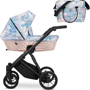 Korbička Kunert Hluboký kočárek Ivento 2024 - ČERNÝ RÁM 03 Pastel Grass