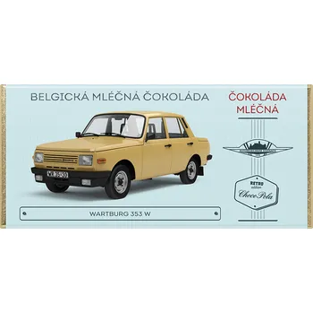 Čokoláda Čokoláda RETRO 100 g - Wartburg 353 W - mléčná (čokoláda s autem / belgická čokoláda)