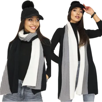 Šála Fashionweek Teplý moderní dámský šátek s příměsí vlny DUO - dlouhý190 cm KARR014 NR: MODEL:1