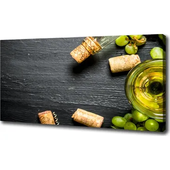 Obraz Foto obraz na plátně do obýváku Bílé víno a ovoce