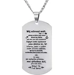 Přívěsek s řetízkem z chirurgické oceli dog tag pro muže s nápisem: Můj milovaný muži... RRC0386N