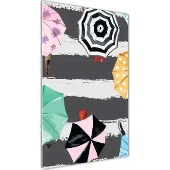 Obraz Vertikální Fotoobraz na skle Barevné deštníky