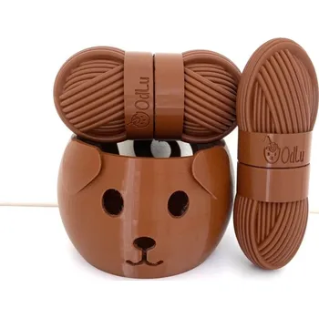 Sada na háčkování pejsek čoko (miska 16cm+pouzdro 16cm+pouzdro 14,5cm)