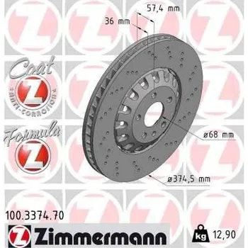 Brzdový kotouč Zimmermann 100.3374.70