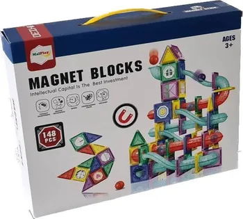 Kuličková dráha Magnet Blocks magnetická stavebnice se skluzavkou 148 ks