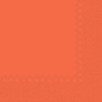 Papírový ubrousek Ubrousek jednobarevný ORANŽOVÝ 3-vrstvý 33x33 cm