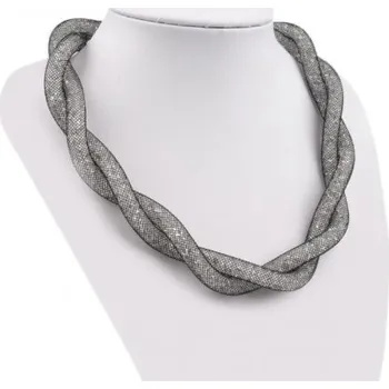 Náhrdelník Dutinkový náhrdelník kroucený - černý