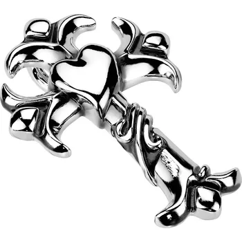 Přívěsek Šperky4U Ocelový přívěšek - kříž se srdíčkem - OPP1800