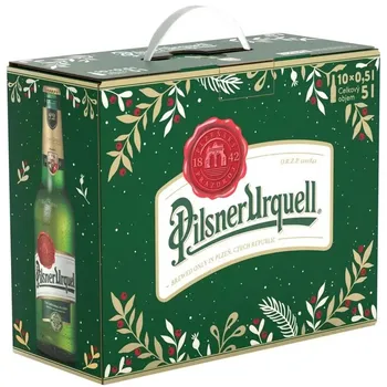Pivo Plzeňský Prazdroj Světlý ležák 12° vánoční Multipack 10x 0,5 l sklo