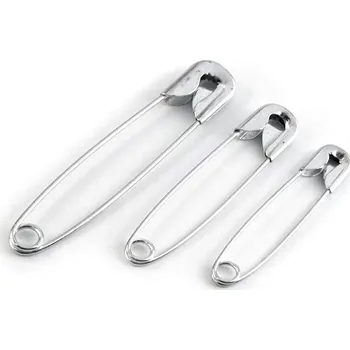 Spínací špendlíky mix velikosti 21, 32, 47 mm, barva Stříbrná