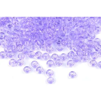 Dětské navlékací korálky Rokajl PRECIOSA fialová průhledná > (8/0) Ø2,9mm (sáček 20g)