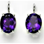 Stříbrné náušnice, přírodní tmavý ametyst, náušnice ze stříbra, NK 1242