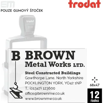Razítko Trodat 5208 [68x47mm] - pouze gumový štoček
