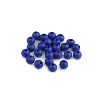 Dětské navlékací korálky Dřevěné korálky Ø 10 mm - berlínská modrá
