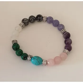 Náramek Náramek s minerály - čakrový (s tyrkenitem > L (18-19cm))