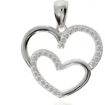 Zlatnictví Helios Přívěsek dvě srdce bílé zlato