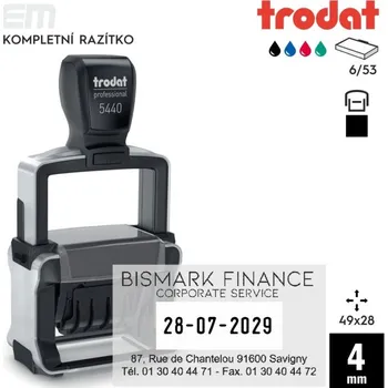 Razítko Razítko Trodat 5440 [49x28mm] s datem - kompletní razítko