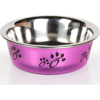 Miska pro psa Nerezová miska TOMMI Crystal růžová 21,5cm (1,8l)