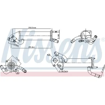Palivový systém Chladič, recirkulace spalin NISSENS 989449